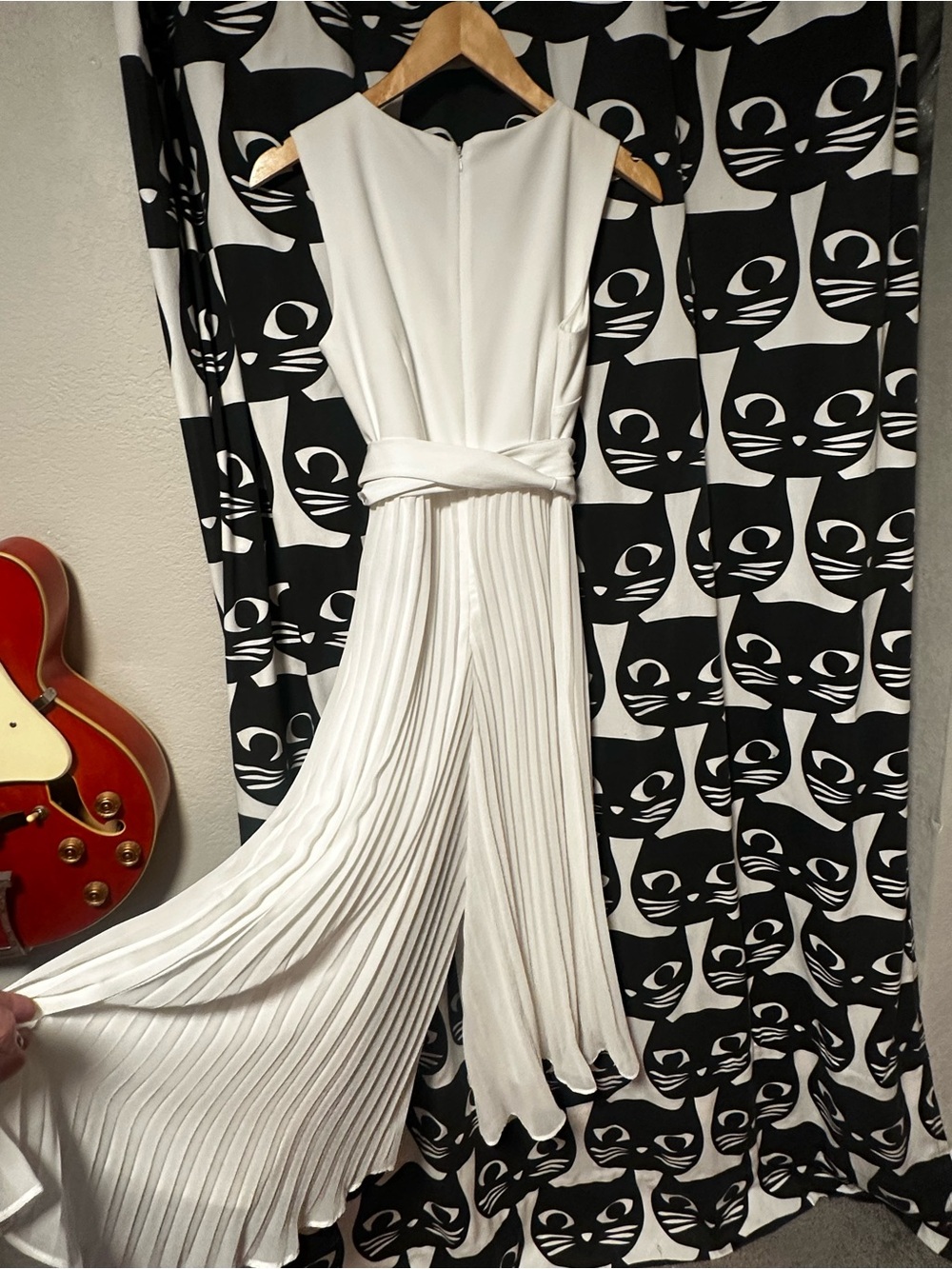 Knife pleat vintage style jumpsuit